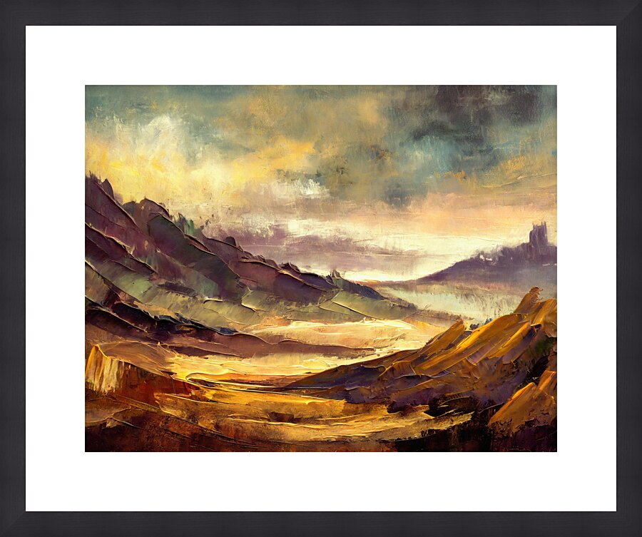 Dark Hills and Valleys Picture Frame print