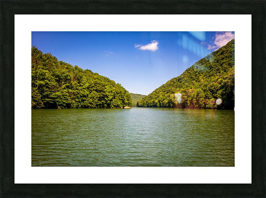 Calm view down Cheat Lake Morgantown  Framed Print Print