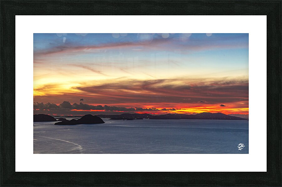 Sunset over the USVI   Red Picture Frame print