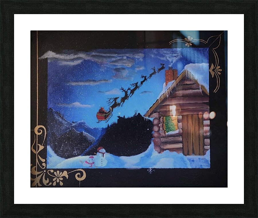 Santas Home for the Evening Picture Frame print