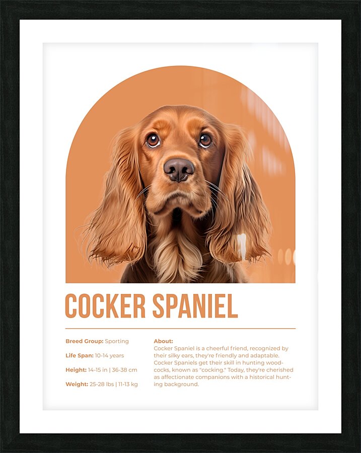 Cocker Spaniel Informative Poster Picture Frame print
