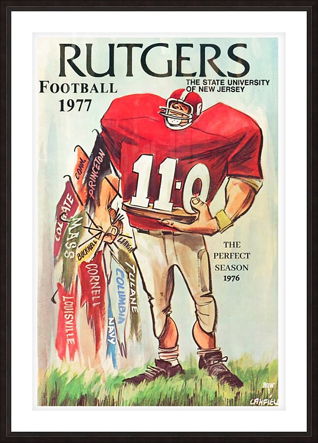 1977 Rutgers Football Art  Picture Frame print