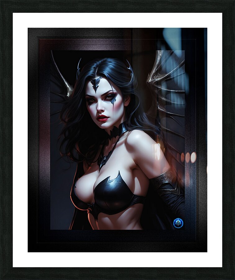 Vengeance Of The Vampire Queen Mesmerizing AI Concept Art by Xzendor7 Picture Frame print