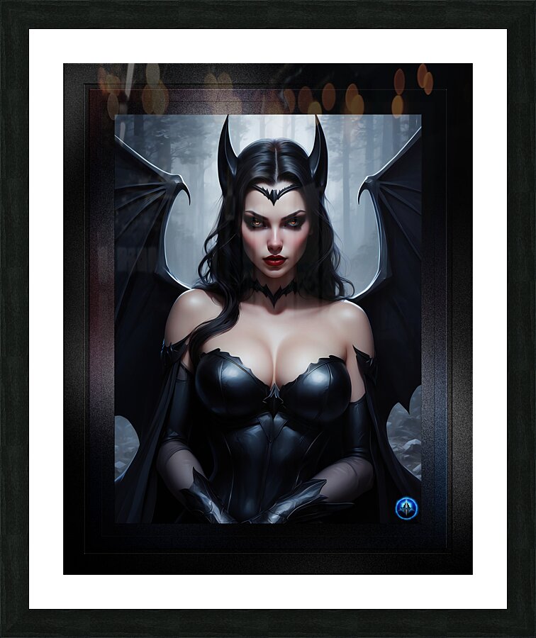 The Vampire Queen In The Black Forest Mesmerizing AI Concept Art by Xzendor7 Picture Frame print