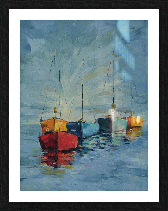 Colorful Boats  Framed Print Print