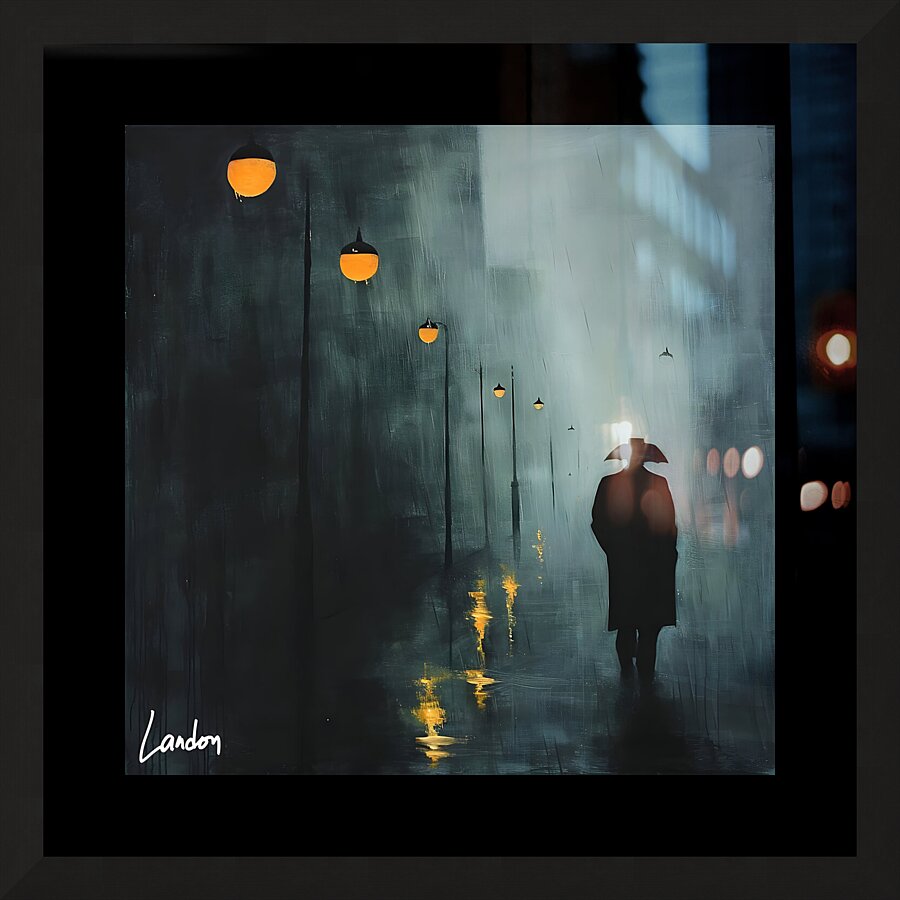 Rainy Cityscape 4 Picture Frame print