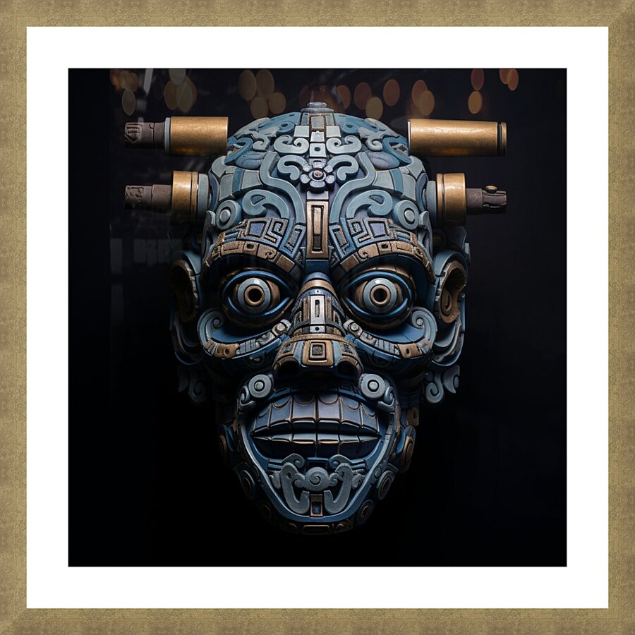 blackdigitalart a face with a pipe is posed over Picture Frame print