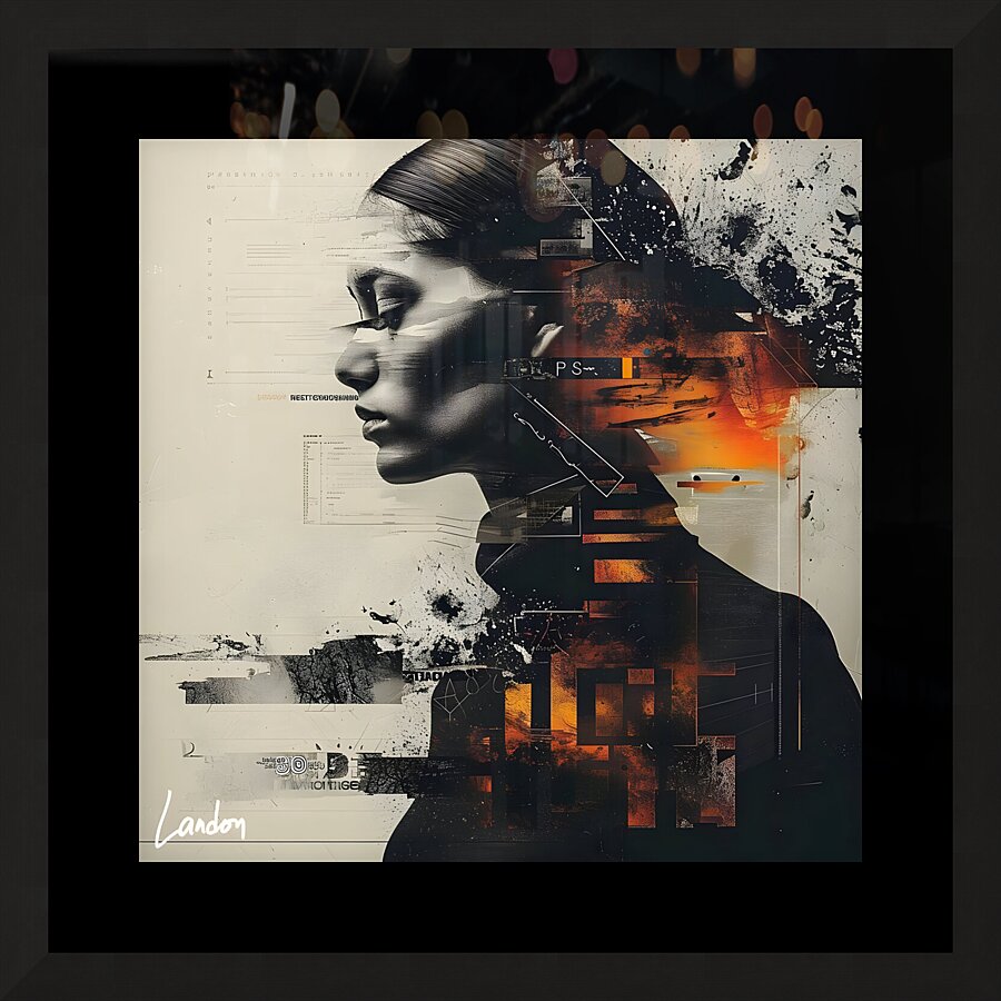 Her Digital Glitch 4 Picture Frame print
