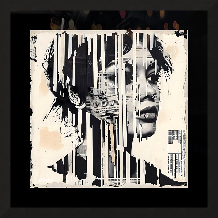 Ripped and Torn QR 3 Picture Frame print