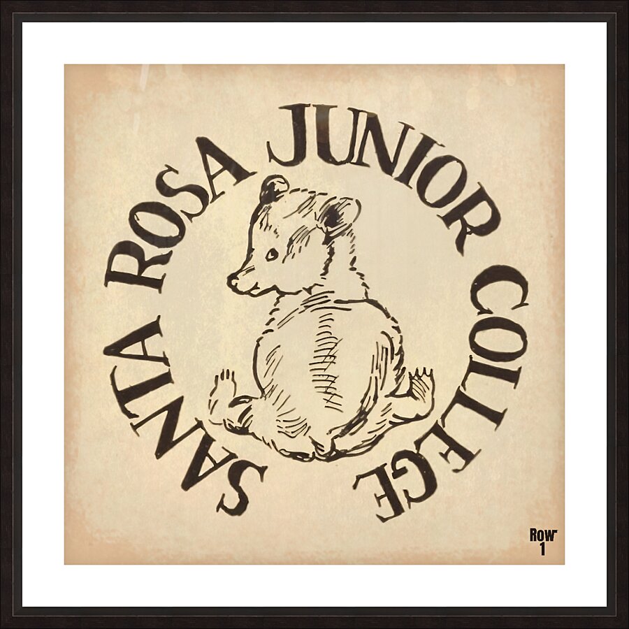 Vintage Santa Rosa Junior College Bear Cub Art Picture Frame print