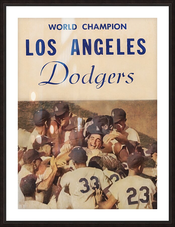 LA Dodgers World Champions Art Picture Frame print