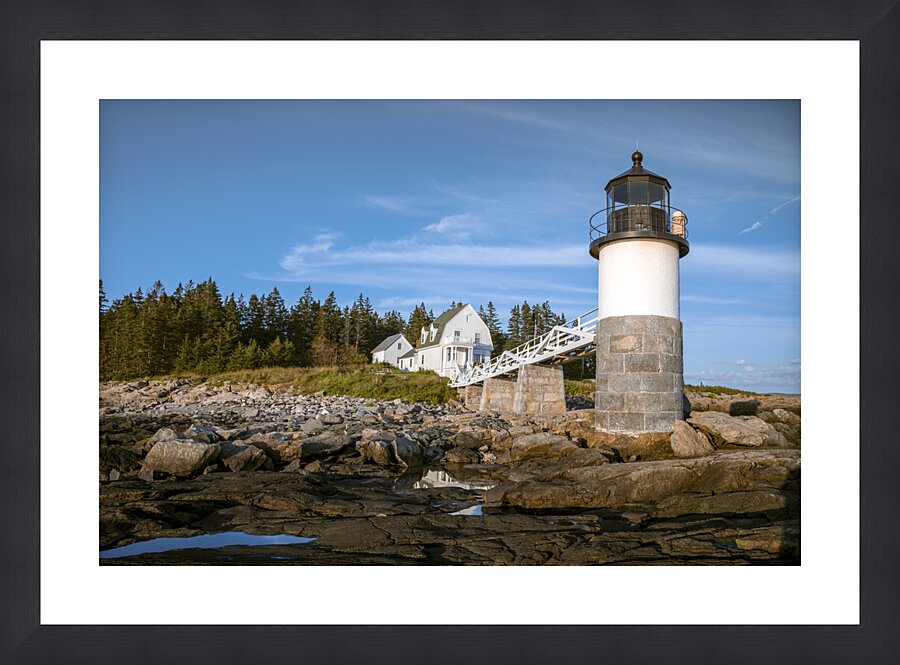 Marshall Point Lighthouse at Low Tide in Midcoast Maine Picture Frame print