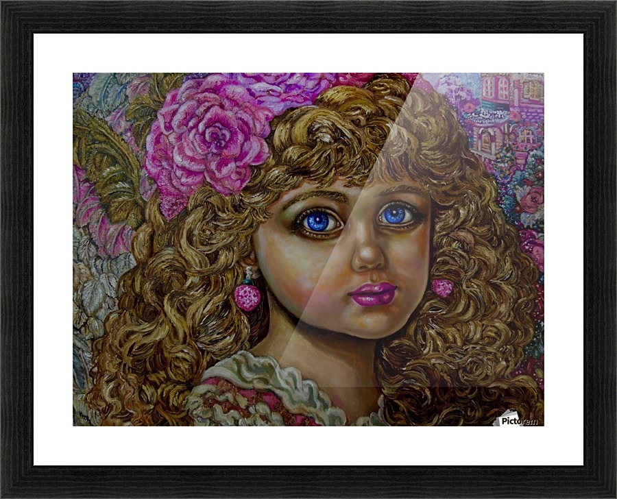 Yumi Sugai. An angel of Christmas of the Christmas tree. Picture Frame print