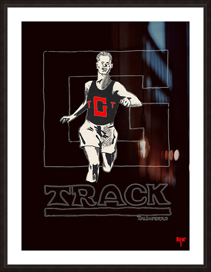 Early 1900s Georgia Bulldog Track Art Picture Frame print