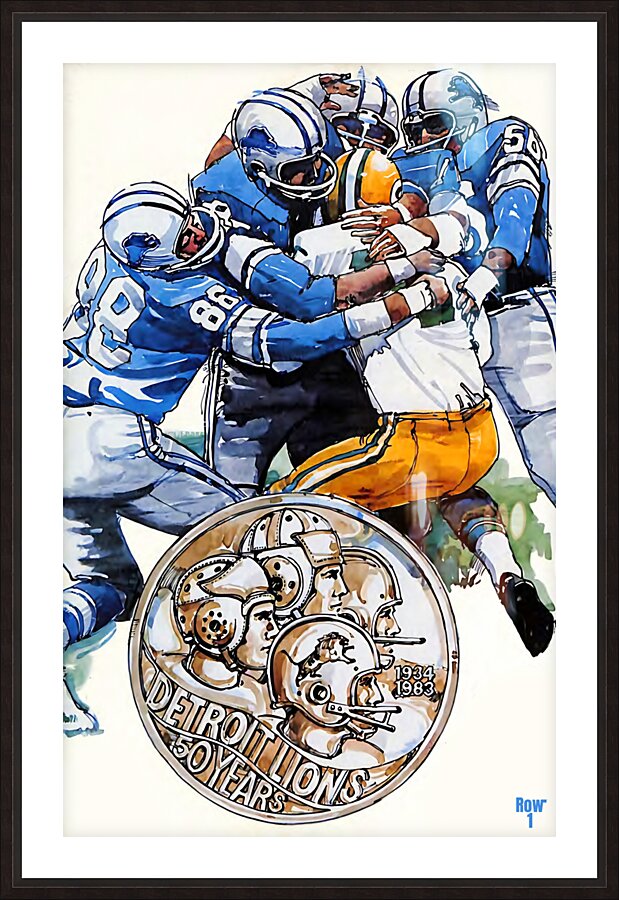 1983 Detroit Lions Football Art Picture Frame print