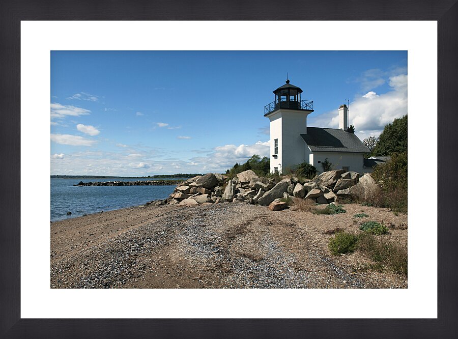 Bristol Ferry Lighthouse at Low Tide in Northern Rhode Island Picture Frame print
