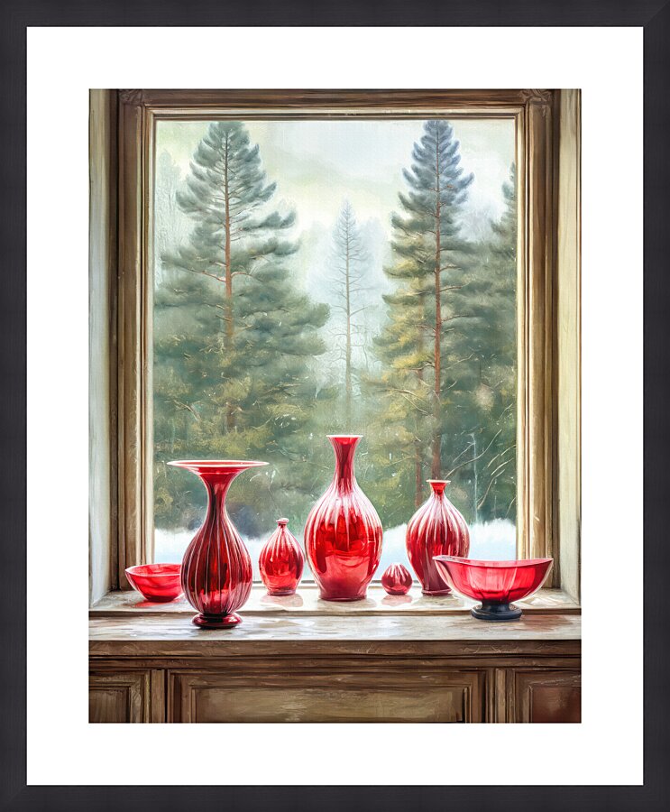 Collection of Cranberry Glass Picture Frame print