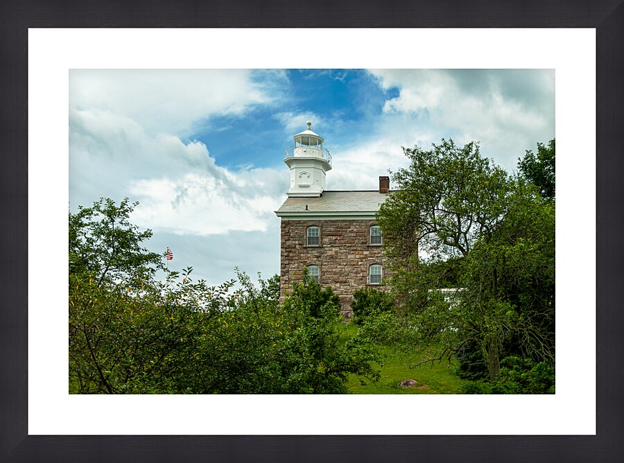 Great Captain Island Lighthouse on Hilltop in Connecticut Picture Frame print