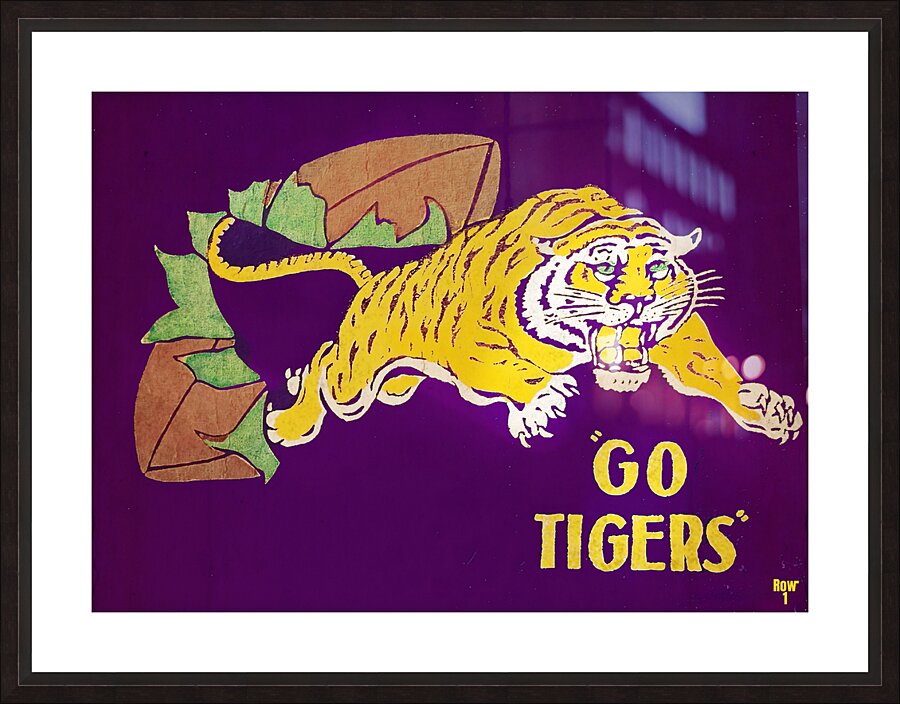 Vintage LSU Tiger Football Art Picture Frame print