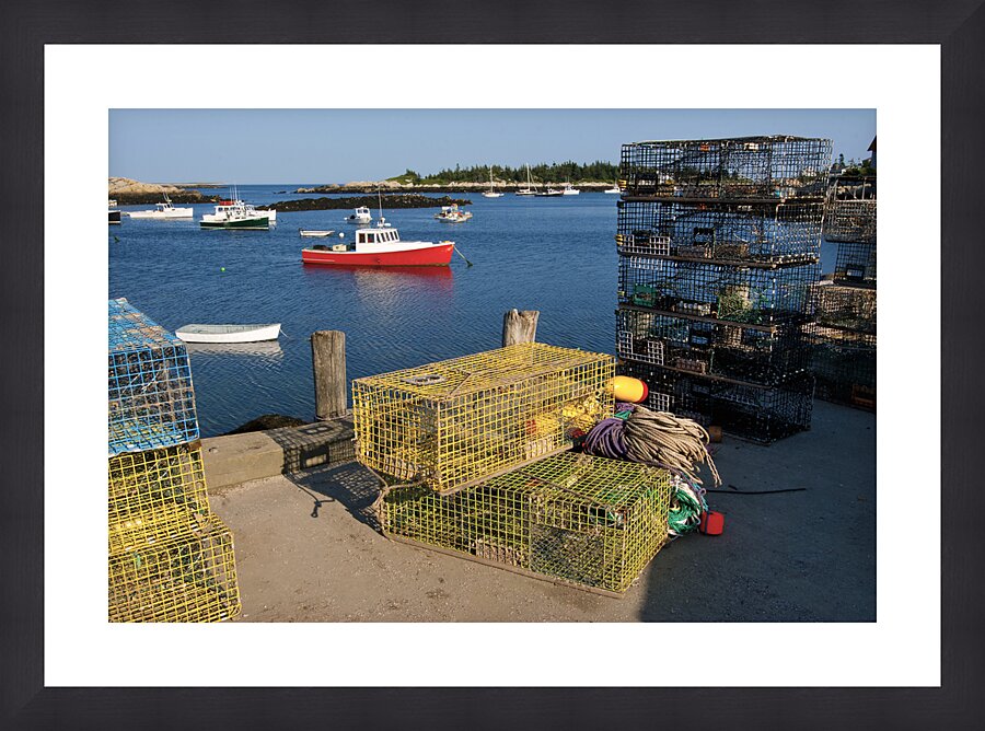 Lobster Boats in Remote Matinicus Harbor in Maine Picture Frame print