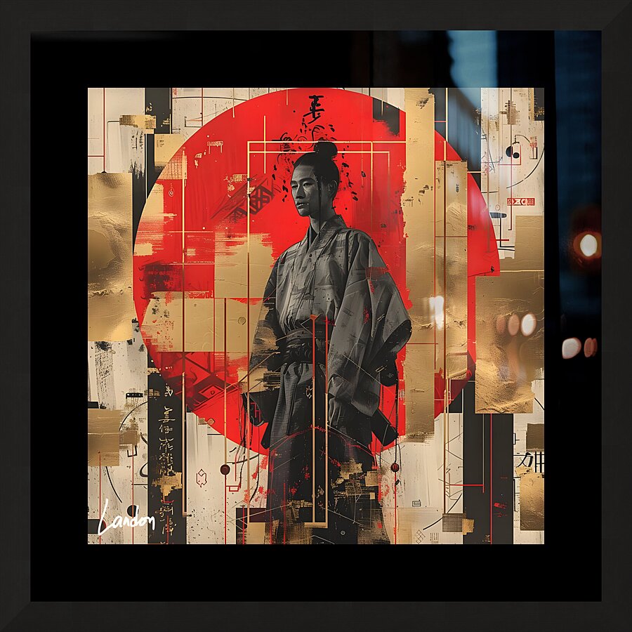 Op Art Samurai 2 Picture Frame print
