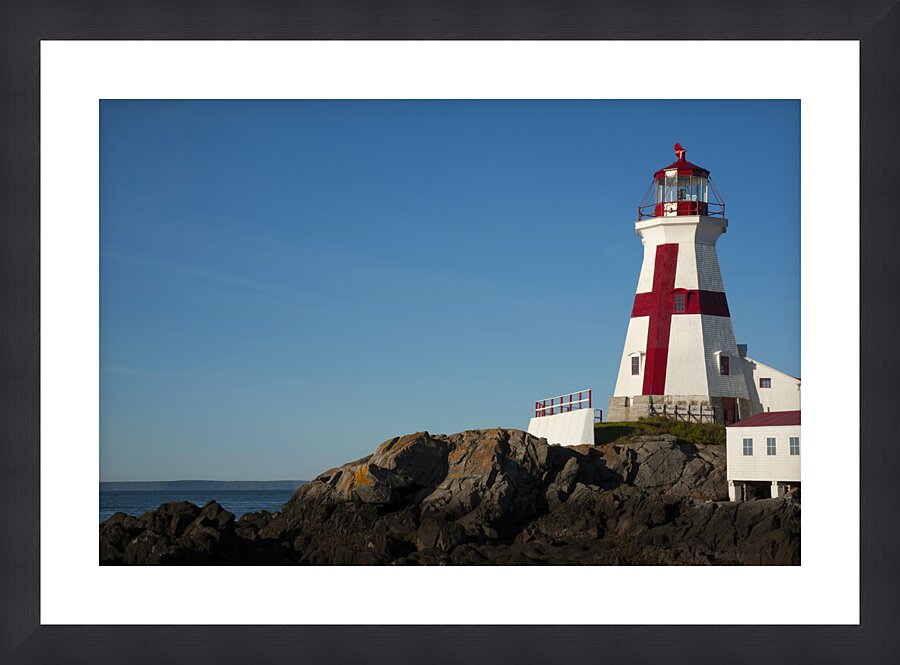 Distinctive Red Cross of Head Harbor Lighthouse in Canada  Framed Print Print