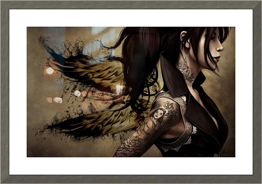 Tattoo Girl Picture Frame print
