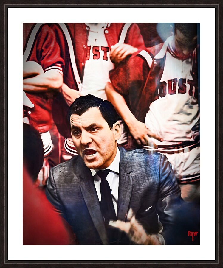 Houston Cougar Basketball Huddle Art Picture Frame print