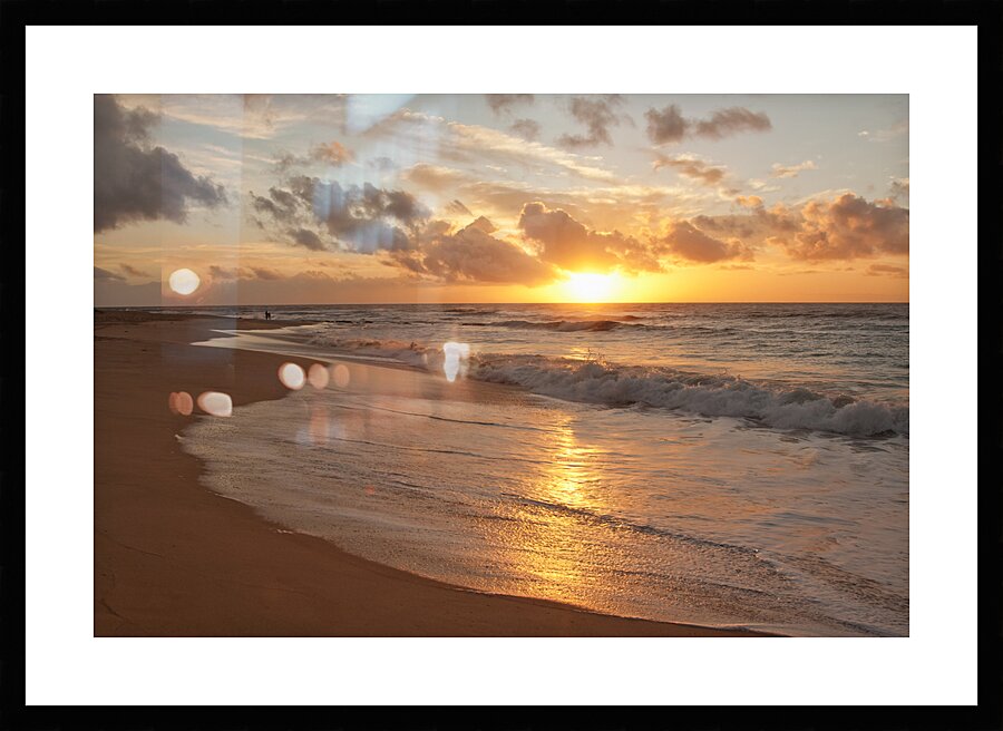 Sandy Beach Sunrise East Oahu Hawaii Picture Frame print