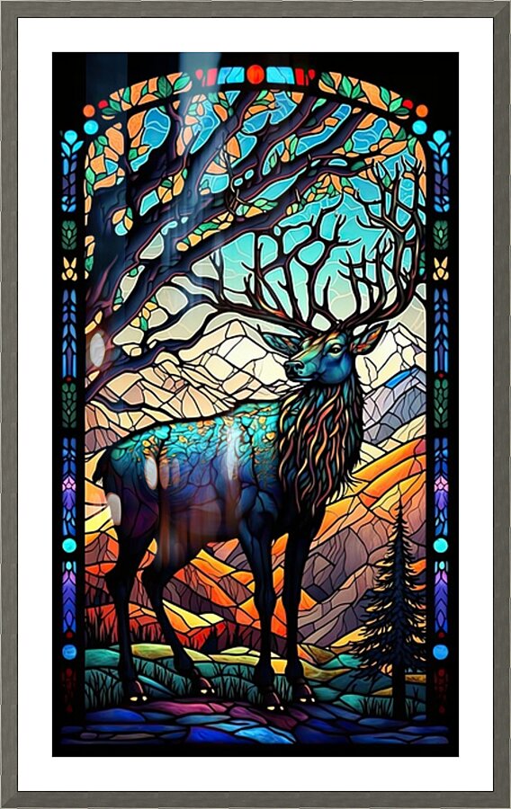 Branch Bull Elk Picture Frame print