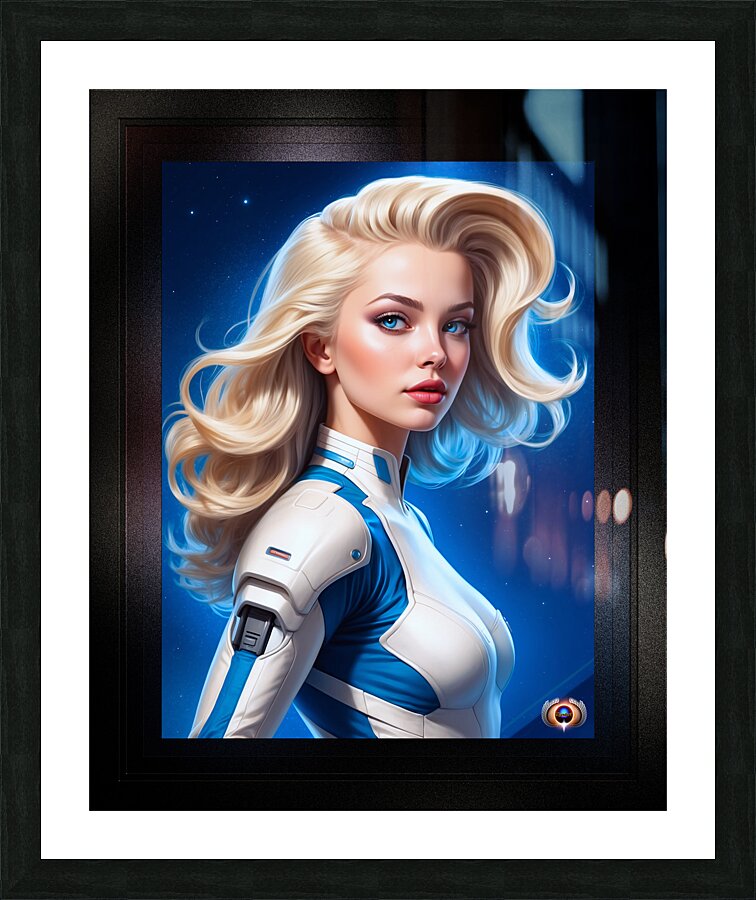 Medina Kennedy Captivating AI Concept Art Illustration Portrait by Xzendor7 Picture Frame print