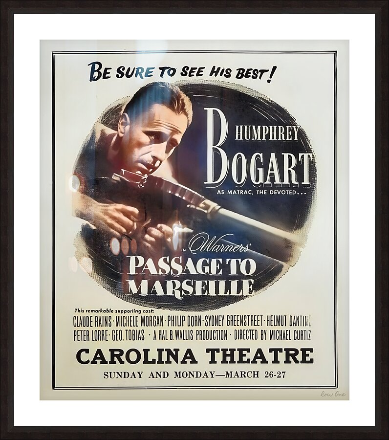 Humphrey Bogart in Passage to Marseille Picture Frame print