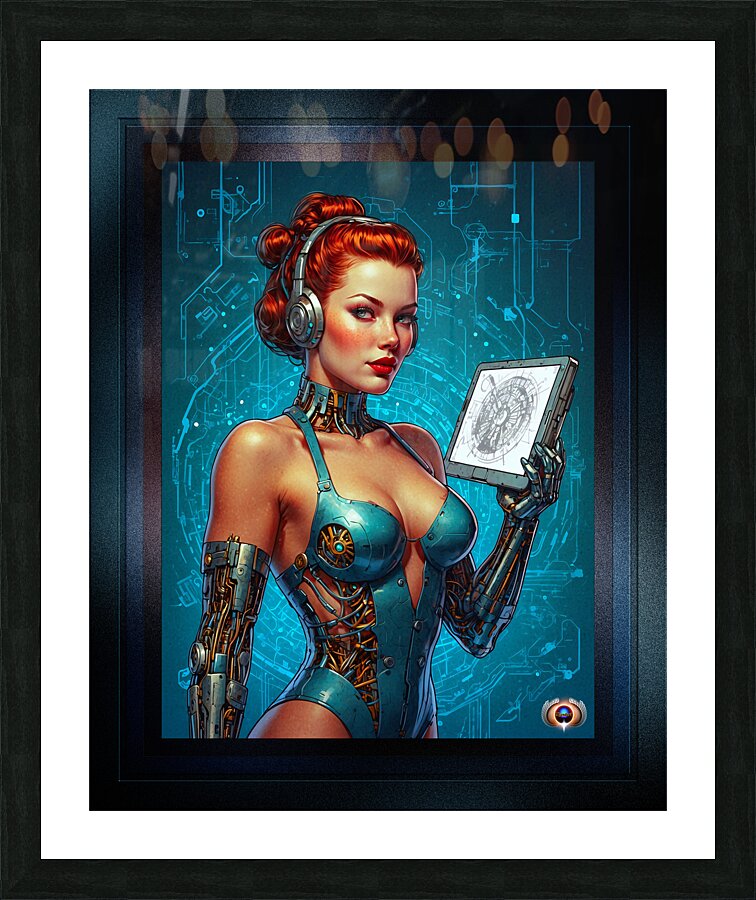 Designing My Cyborg Body Captivating AI Concept Art Illustration Portrait by Xzendor7 Impression et Cadre photo