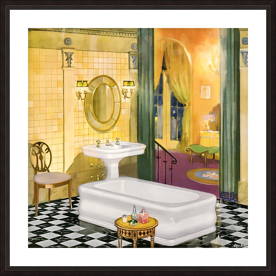1920s Bathroom Interior Design Picture Frame print