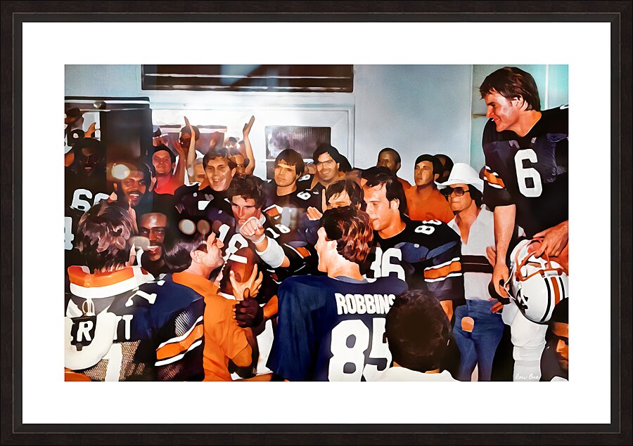 Auburn Football Locker Room Celebration Picture Frame print