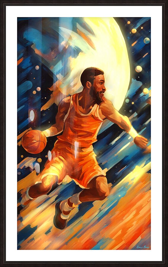 Out of This World Basketball Player  Framed Print Print