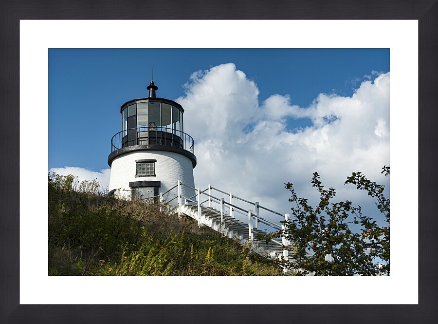 Stairway to Owls Head Lighthouse on Hilltop in Maine Picture Frame print