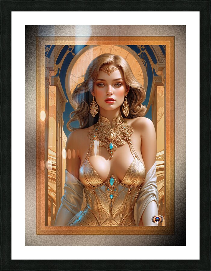A Stunning Picture Of Glamour Captivating AI Concept Art Portrait by Xzendor7 Picture Frame print