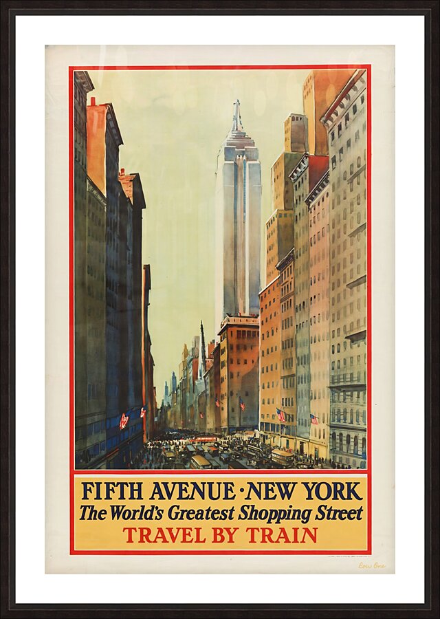 vintage fifth avenue new york poster Picture Frame print