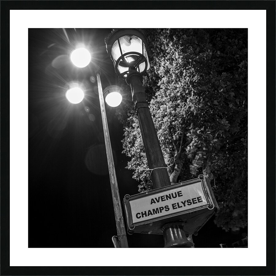 avenue champs elysee lamp post  square 2443 Elyse Picture Frame print