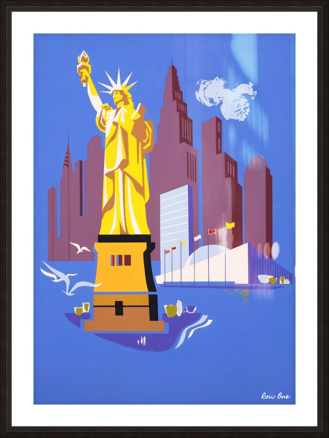 vintage new york travel poster art Picture Frame print