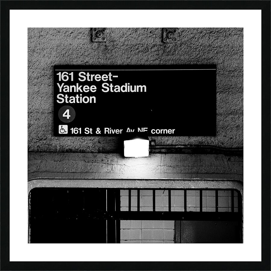 yankee stadium 4 train 161st  square 1449 Four 13 Picture Frame print