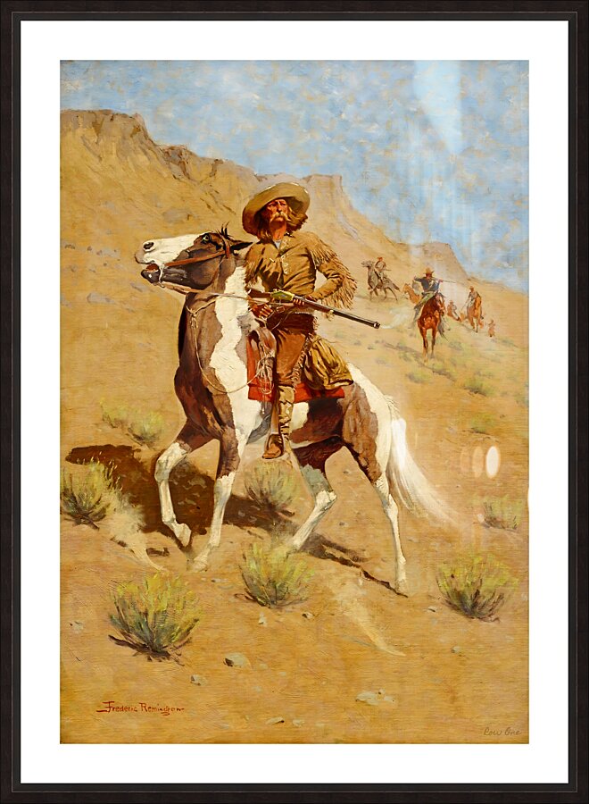frederic remington the scout old west art Picture Frame print