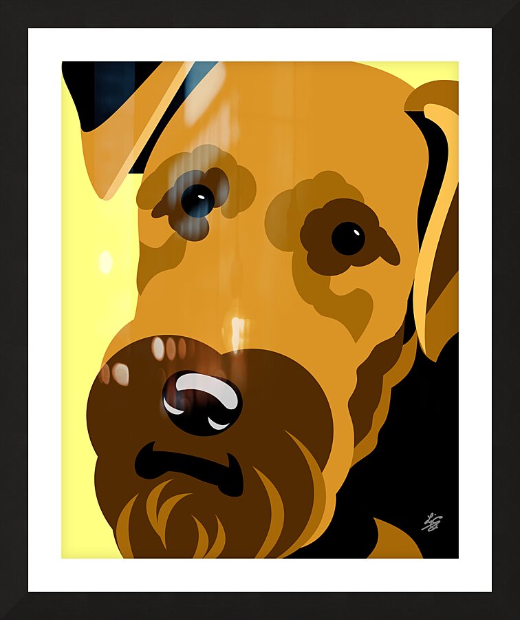 Airedale Terrier Portrait Picture Frame print