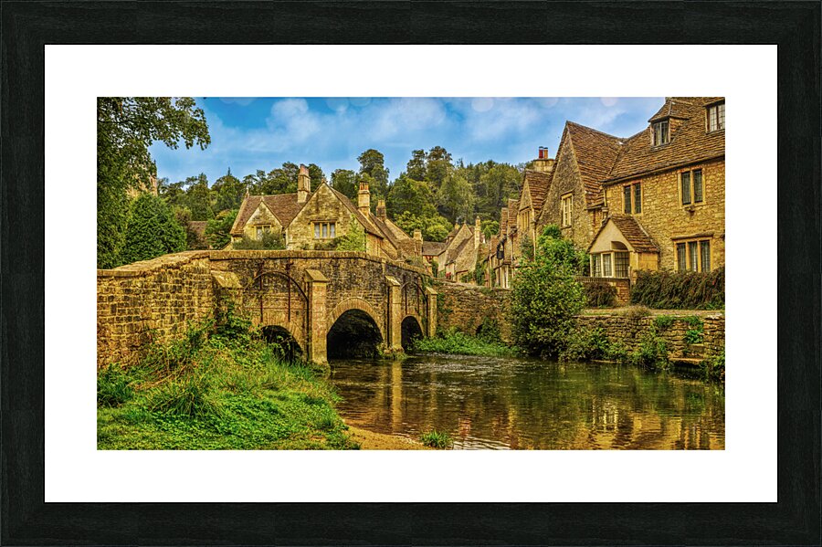 Tranquil Charm: Riverside Glimpse of Castle Combe Picture Frame print