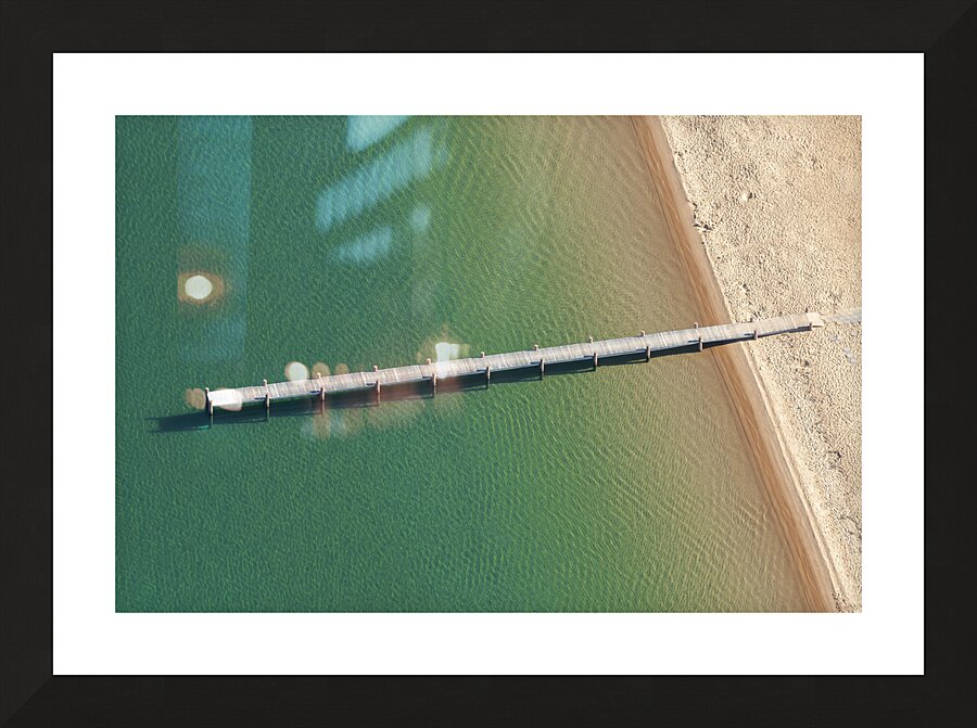 Gorgeous Lake Tahoe Water and Pier   Framed Print Print