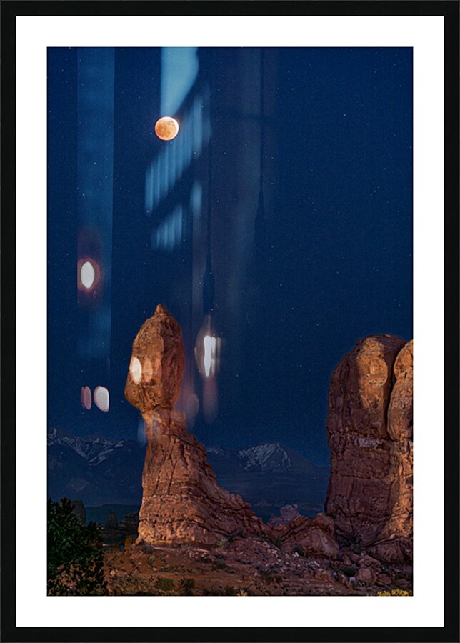 Eclipse over Balance Rock Picture Frame print