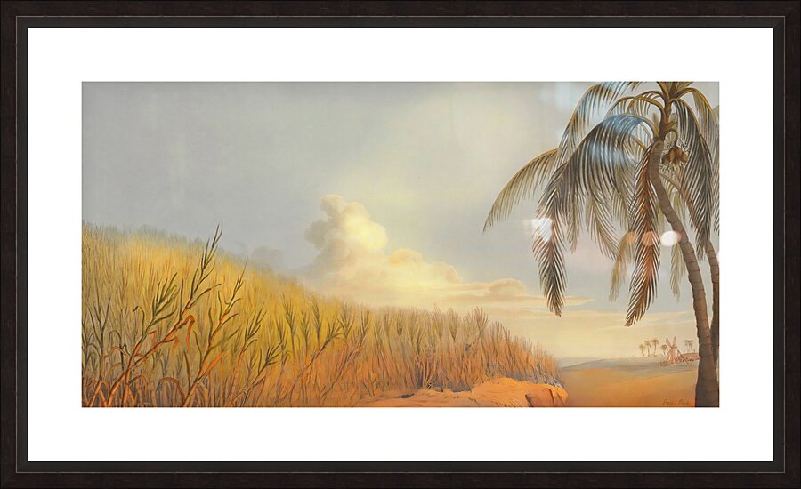 1800s palm tree art remix Picture Frame print