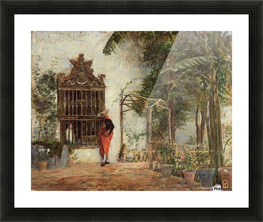 Flirting at the window Picture Frame print