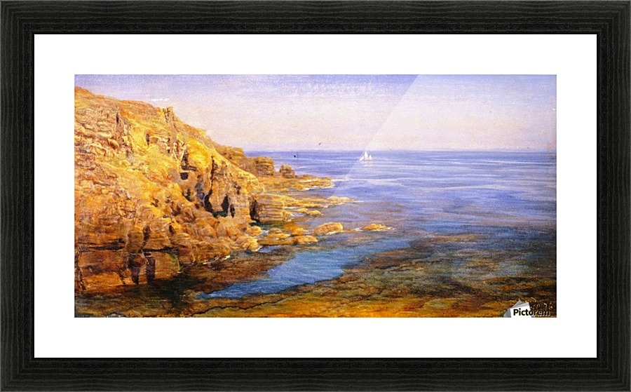 A cliff near the ocean Picture Frame print